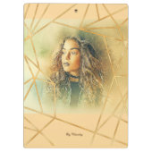 ゴールデンバックグラウンドガールモダンファッション クリップボード (裏面)