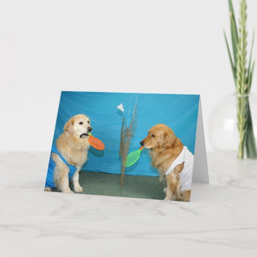 ゴールデンバドミントン誕生日 カード (正面)