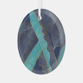 ゴールデンバナナの葉：豪華なパターン。 ガラスオーナメント (正面左)