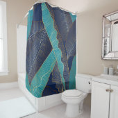 ゴールデンバナナの葉：豪華なパターン。 シャワーカーテン (インサイチュ)