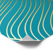 ゴールデンバナナの葉：豪華なパターン。 ポスター (角)