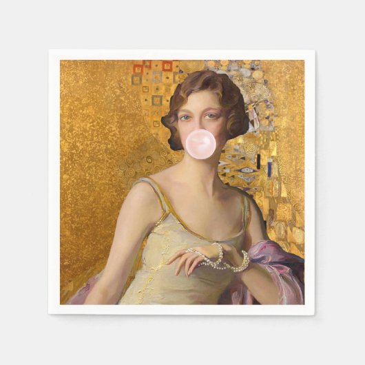 ゴールデンバブルガムディバ スタンダードカクテルナプキン (正面)