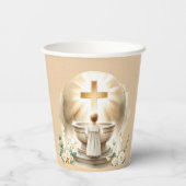 ゴールデンバプティスマル男の赤ちゃん《キリスト教》洗礼式や命名式バプテスマ 紙コップ (裏面)