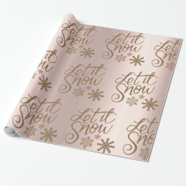 ゴールデンバラとゴールデンスノーフレークのラッピング紙 ラッピングペーパー