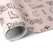 ゴールデンバラと新年のスケッチ包装紙 ラッピングペーパー (ロールコーナー)