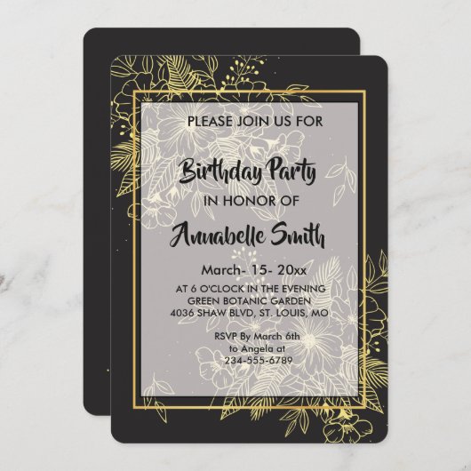 ゴールデンバラバースデーパーティー 招待状 (正面/裏面)