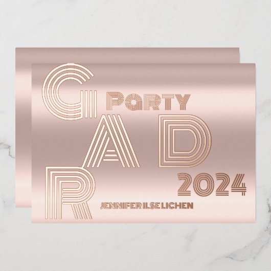 ゴールデンバラモダングラードパーティー 箔招待状 (正面/裏面)