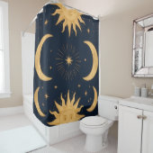 ゴールデンバランス、太陽と月の天のパターン シャワーカーテン (インサイチュ)