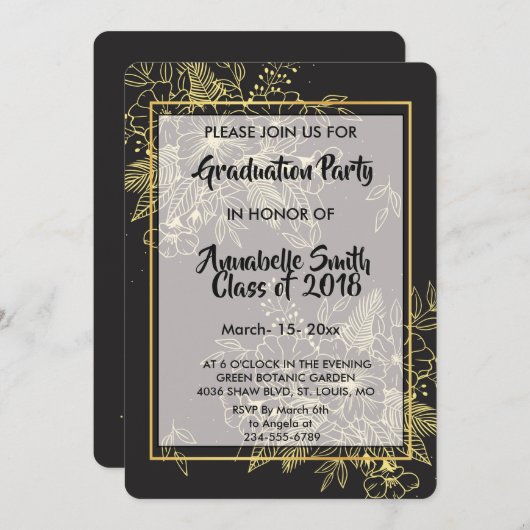 ゴールデンバラ卒業 招待状 (正面/裏面)