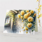ゴールデンバラ素朴オンストーンコテージウォール カード (黄色い花)