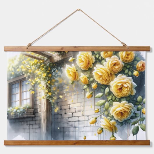 ゴールデンバラ素朴オンストーンコテージウォール 吊り下げ型タペストリー (正面)