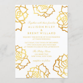 ゴールデンバラ結婚式招待状 – ホワイト 招待状