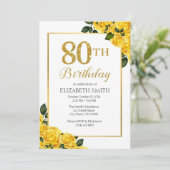 ゴールデンバラ80th誕生日招待状テンプレート 招待状 (スタンド正面)