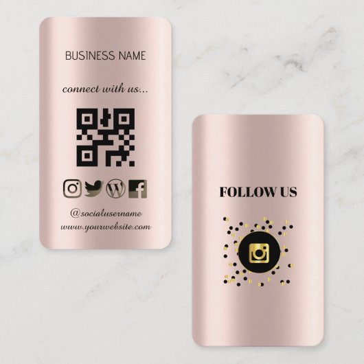 ゴールデンバラ – ソーシャルメディアQRコード名刺 名刺 (正面/裏面)