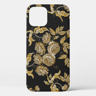 ゴールデンバラ:ヴィンテージ刺繍模様 iPhone 12ケース