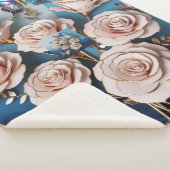 "ゴールデンバラ&蝶の3D：エレガンスBl シェルパブランケット (3/4)