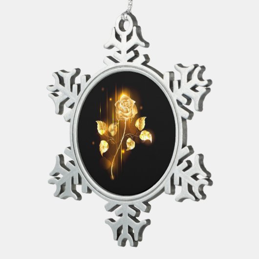 ゴールデンバラ(金ゴールドバラ) スノーフレークピューターオーナメント (右)