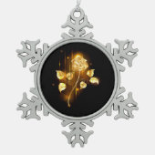 ゴールデンバラ(金ゴールドバラ) スノーフレークピューターオーナメント (正面)