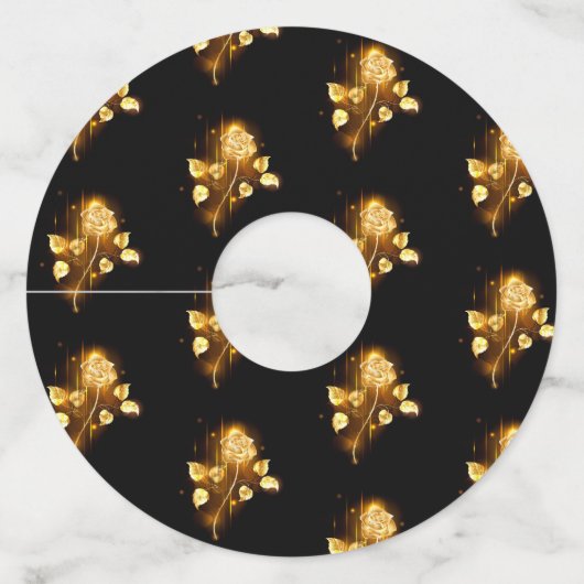 ゴールデンバラ(金ゴールドバラ) ワイングラスタグ (正面)