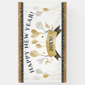 ゴールデンバルーン付き大晦日パーティーバナー 横断幕 (縦)