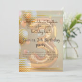 「ゴールデンバルーン 3歳の誕生日パーティー！」 招待状 (スタンド正面)