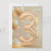 「ゴールデンバルーン 3歳の誕生日パーティー！」 招待状 (裏面)