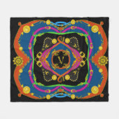 ゴールデンバロックエレガントチェーン：パターン。 フリースブランケット (正面(横))