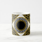 ゴールデンバロック：ギリシャ縁ど黒 コーヒーマグカップ (中央)