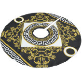 ゴールデンバロック：ギリシャ縁ど黒 ブラッシュドポリエステルツリースカート (アングル)