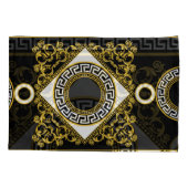 ゴールデンバロック:ギリシャ縁ど黒 枕カバー (裏面)