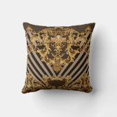 ゴールデンバロック：幾何学的パターンデザイン クッション (裏面)