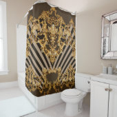 ゴールデンバロック：幾何学的パターンデザイン シャワーカーテン (インサイチュ)