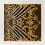 ゴールデンバロック：幾何学的パターンデザイン ジグソーパズル (横)