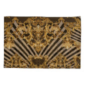 ゴールデンバロック：幾何学的パターンデザイン 枕カバー (裏面)