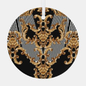 ゴールデンバロック、複雑なオーナメントデザイン。 ガラスオーナメント (裏面)