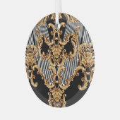 ゴールデンバロック、複雑なオーナメントデザイン。 ガラスオーナメント (正面左)