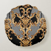 ゴールデンバロック、複雑なオーナメントデザイン。 ラウンドクッション (裏面)