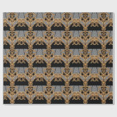 ゴールデンバロック、複雑なオーナメントデザイン。 ラッピングペーパー (フラット)