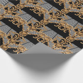 ゴールデンバロック、複雑なオーナメントデザイン。 ラッピングペーパー (角)