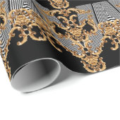 ゴールデンバロック、複雑なオーナメントデザイン。 ラッピングペーパー (ロールコーナー)