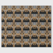 ゴールデンバロック、複雑なオーナメントデザイン。 ラッピングペーパー (フラット)