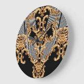 ゴールデンバロック、複雑なオーナメントデザイン。 ラージ壁時計 (傾斜)