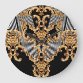 ゴールデンバロック、複雑なオーナメントデザイン。 ラージ壁時計 (正面)