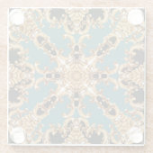 ゴールデンバロック、豪華なオーナメントデザイン。 ガラスコースター (裏面)