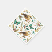 ゴールデンバードとエメラルドバタフライホリデー スタンダードカクテルナプキン (角)