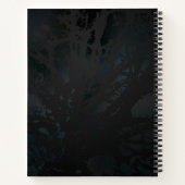 ゴールデンバードスカルオンブラックバックグラウンド ノートブック (裏面)