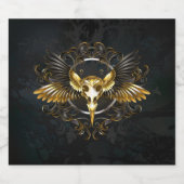 ゴールデンバードスカルオンブラックバックグラウンド ビールラベル (シングルラベル)