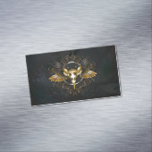 ゴールデンバードスカルオンブラックバックグラウンド マグネット名刺 (インサイチュ)