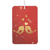 ゴールデンバードハート赤い光沢のある美素朴しい カーエアーフレッシュナー (正面)