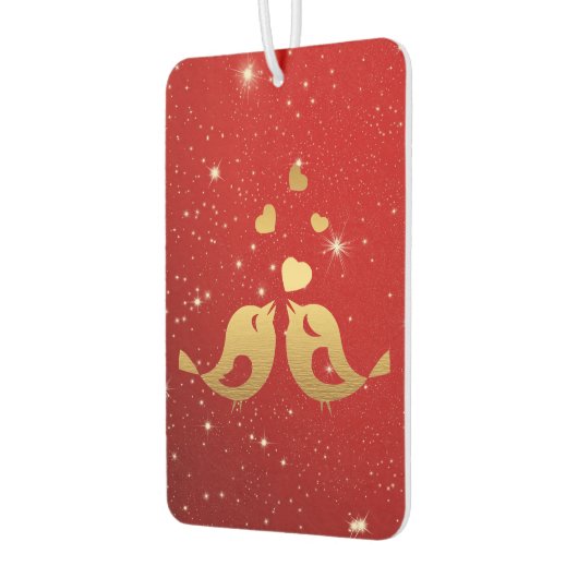 ゴールデンバードハート赤い光沢のある美素朴しい カーエアーフレッシュナー (左)